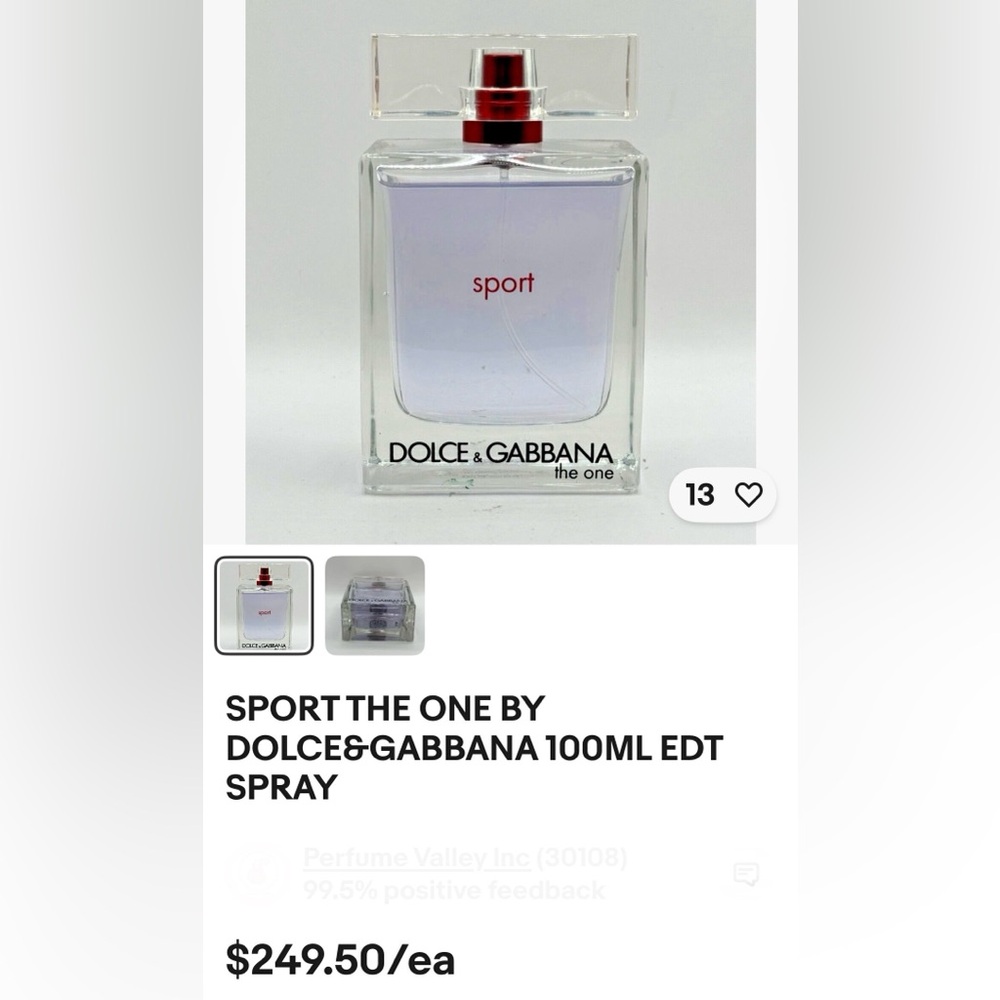 SPORT THE ONE BY DOLCE&GABBANA 100ML EDT SPRAY no top/no box - Picture 3 of 3